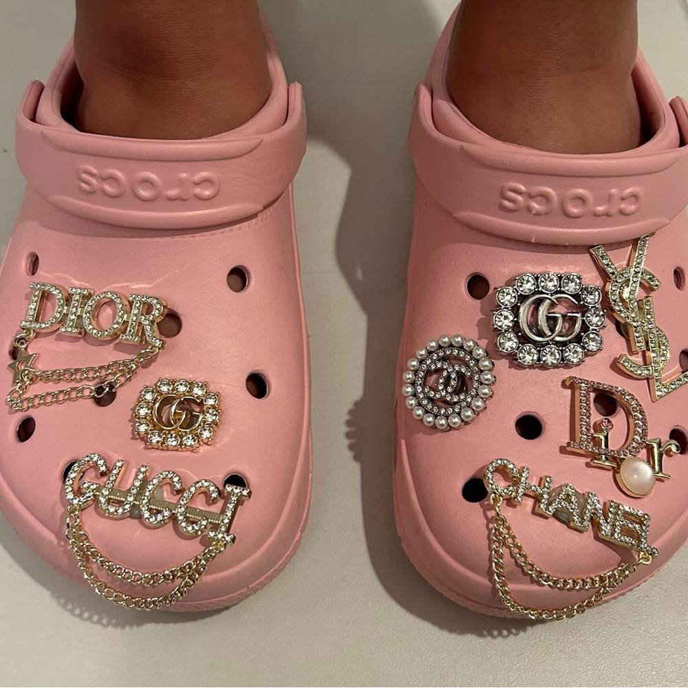 Bling Croc Charms Luxury Designer Rhinestone Fashion Croc Charms Jibbitz